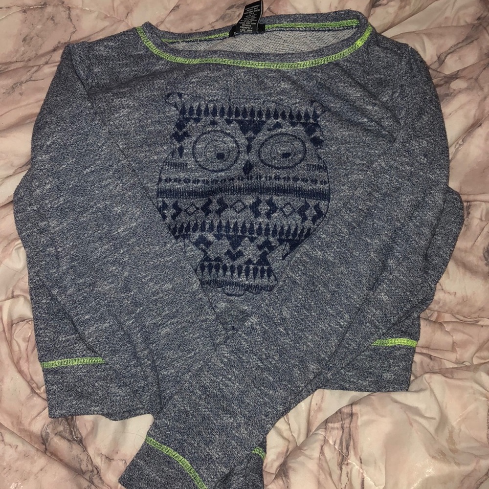 ⚡️Rue21 Long sleeve owl crop top